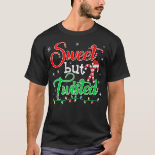 Candy Cane Sweet But Twisted Funny Christmas T-Shirt