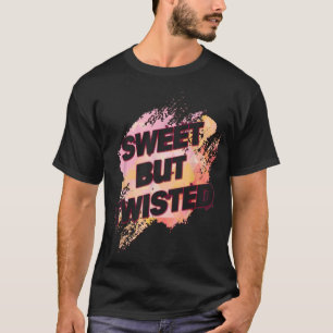 Candy Cane Sweet But Twisted Funny Humour Fun T-Shirt