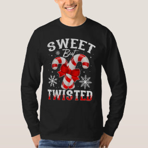 Candy Cane Sweet But Twisted Funny Merry Christmas T-Shirt