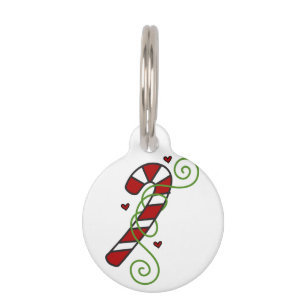 Candy Cane Swirl Pet Tag