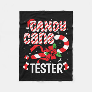 Candy Cane Tester Crew - Funny Christmas Holiday M Fleece Blanket