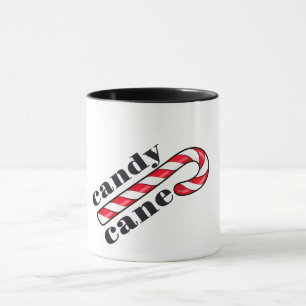 Candy Cane Text Mug