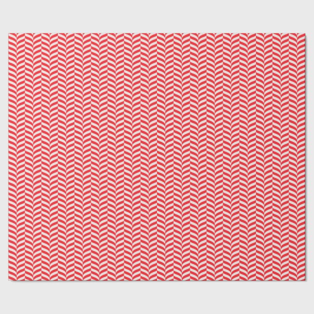 Candy Cane Twist Geometric Retro Chevron Pattern Wrapping Paper (Seam)