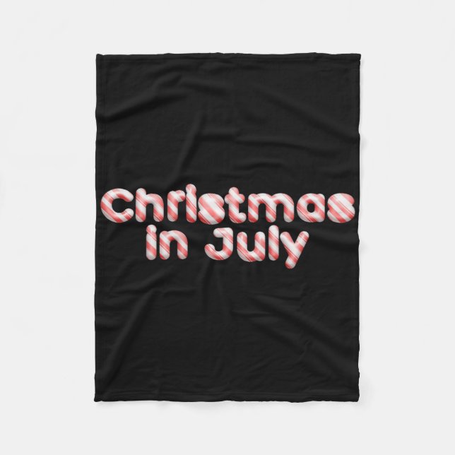 Candy Cane Tygraphy Christmas In July T Shirt  Fleece Blanket (Front)