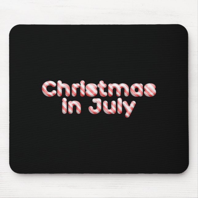 Candy Cane Tygraphy Christmas In July T Shirt  Mouse Pad (Front)