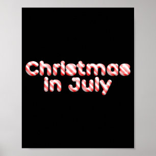Candy Cane Tygraphy Christmas In July T Shirt Poster