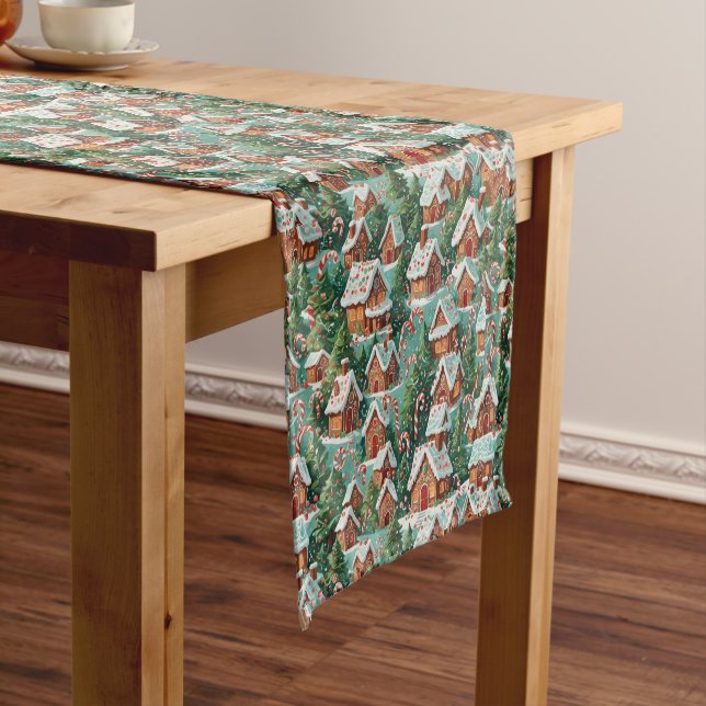 Candy Cane Village Short Table Runner (In Situ)