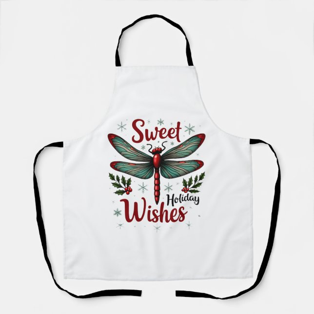 Candy Cane Wings Dragonfly Apron (Front)