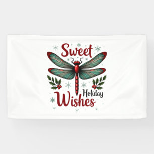 Candy Cane Wings Dragonfly Banner