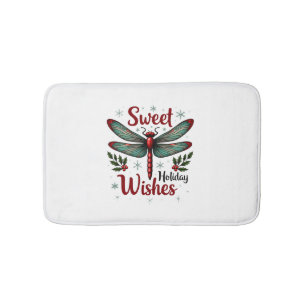 Candy Cane Wings Dragonfly Bath Mat