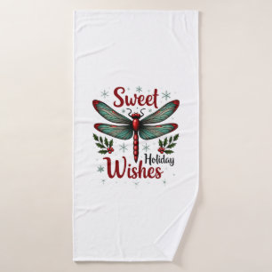 Candy Cane Wings Dragonfly Bath Towel