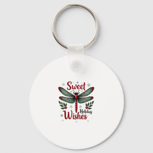Candy Cane Wings Dragonfly Key Ring
