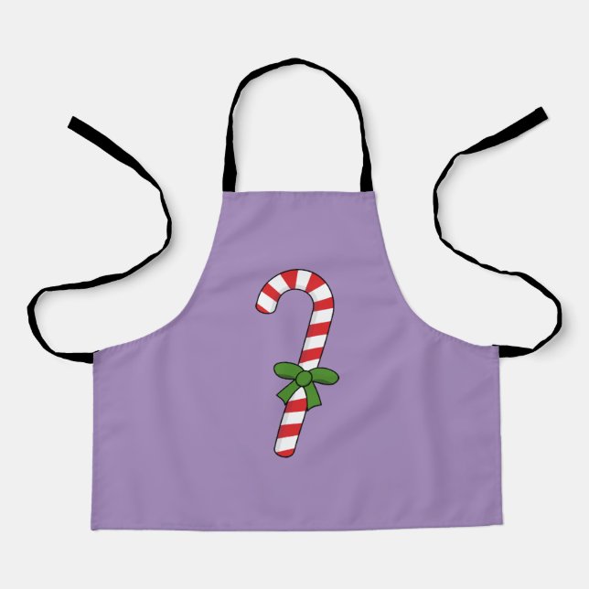 Candy Cane with Green Ribbon Apron (Front)