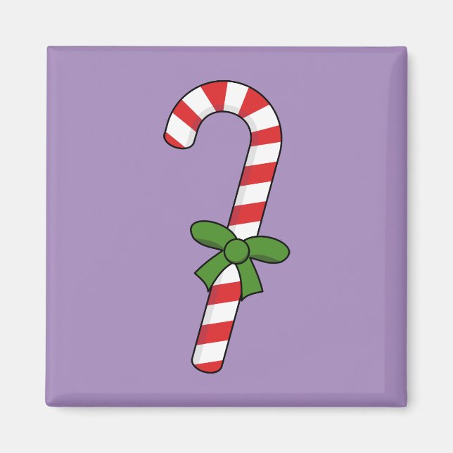 Candy Cane with Green Ribbon Magnet (Front)