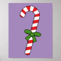 Candy Cane with Green Ribbon