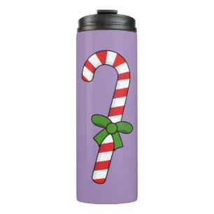 Candy Cane with Green Ribbon Thermal Tumbler