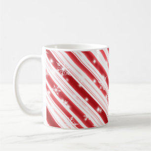 Candy cane with Stars and Snowflakes Coffee Mug