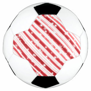 Candy cane with Stars and Snowflakes Soccer Ball