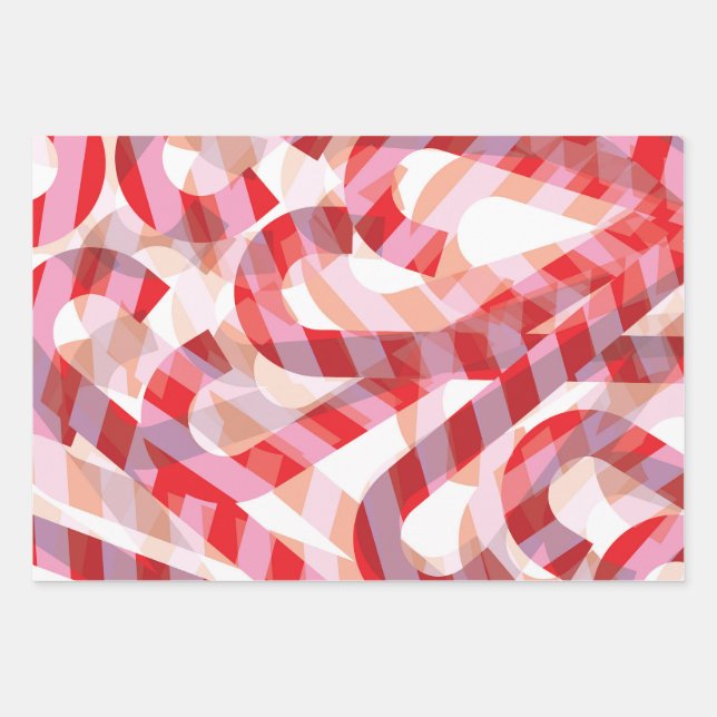 Candy Cane Wrapping Paper Sheet (Front)