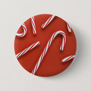 Candy Canes 6 Cm Round Badge