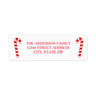 Candy Canes - Address Label Return Address Label