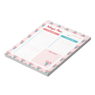 Candy Canes and Bows Daily To Do List Planner Notepad
