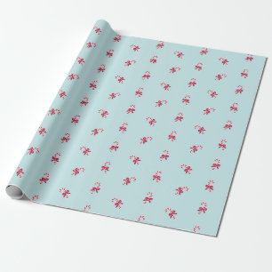 Candy Canes and Bows Wrapping Paper