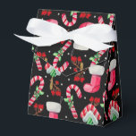 Candy Canes and  Christmas Stockings Favour Box<br><div class="desc">Save the wrapping paper and use this small gift box instead.</div>