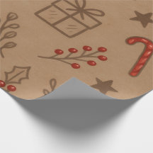 Candy Canes and Holly Christmas Paper