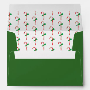 Candy Canes and Holly Greeting Card Envelope