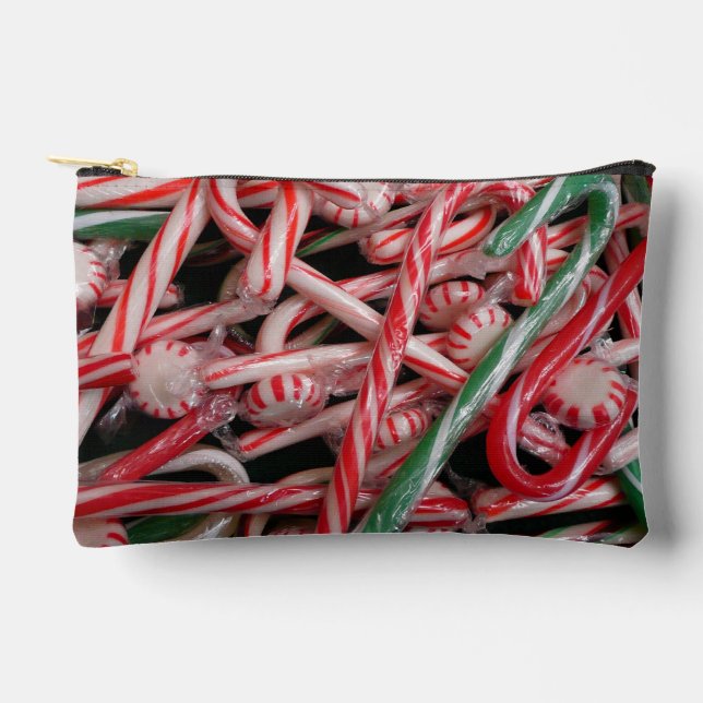 Candy Canes and Peppermints Christmas Holiday Accessory Pouch (Front)