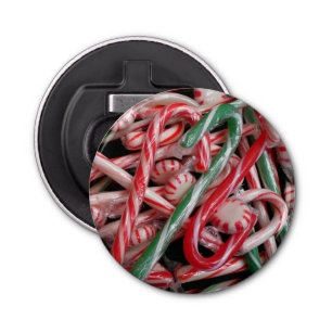 Candy Canes and Peppermints Christmas Holiday Bottle Opener