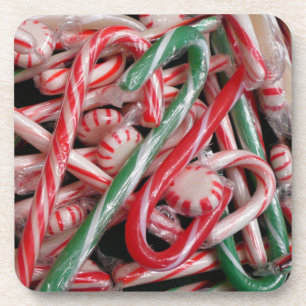 Candy Canes and Peppermints Christmas Holiday Coaster