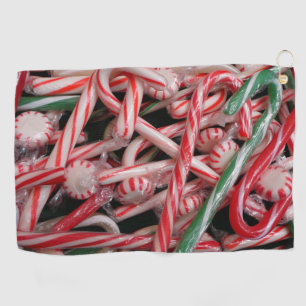 Candy Canes and Peppermints Christmas Holiday Golf Towel