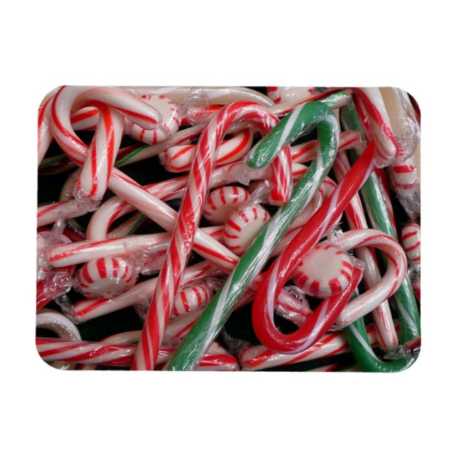 Candy Canes and Peppermints Christmas Holiday Magnet (Horizontal)