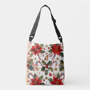 Candy Canes and Poinsettias, Author Natasha Us Crossbody Bag
