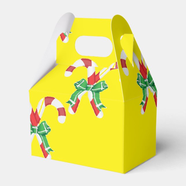 Candy canes and ribbon favour box (Front Side)
