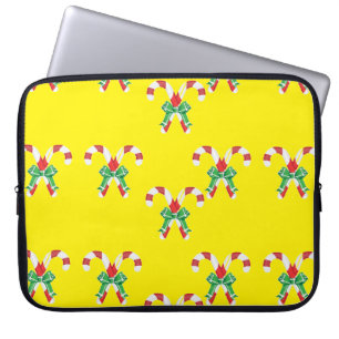 Candy canes and ribbon laptop sleeve