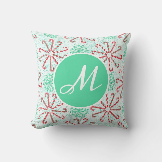 Candy Canes and Snowflakes Cushion (Front)