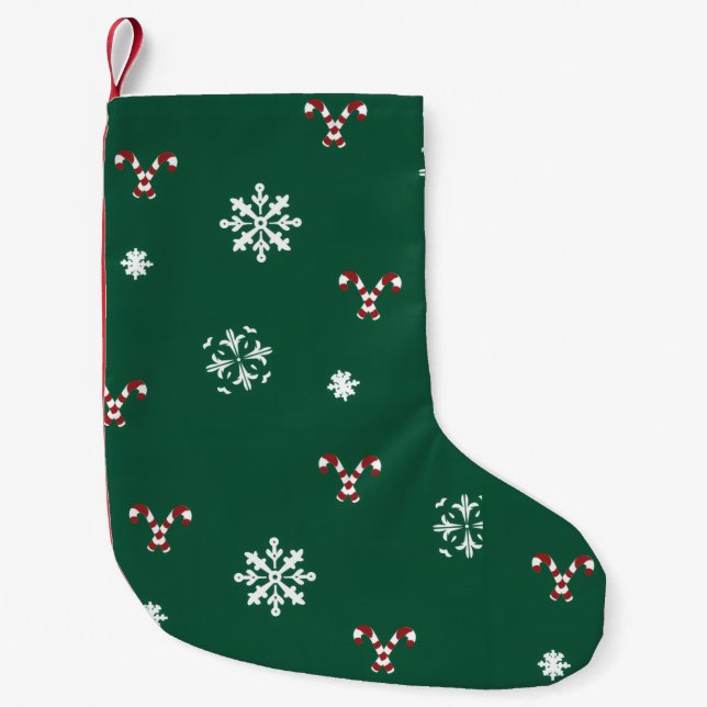 Candy Canes and Snowflakes Stocking (Front)