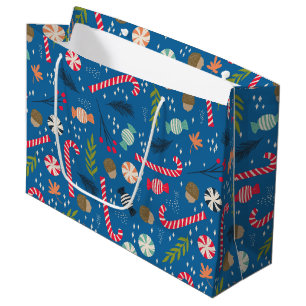 Candy Canes and Wrapped Christmas Candy Large Gift Bag