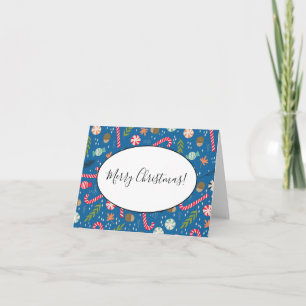 Candy Canes and Wrapped Christmas Candy Note Card