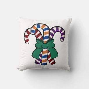 Candy Canes bouquet - green ribbon Cushion