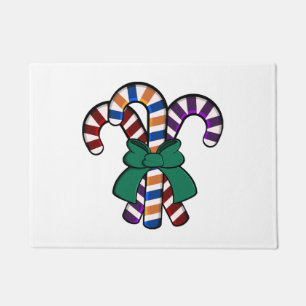Candy Canes bouquet - green ribbon Doormat