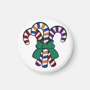 Candy Canes bouquet - green ribbon Magnet