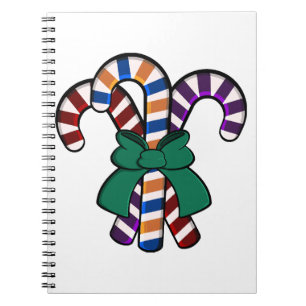 Candy Canes bouquet - green ribbon  Notebook