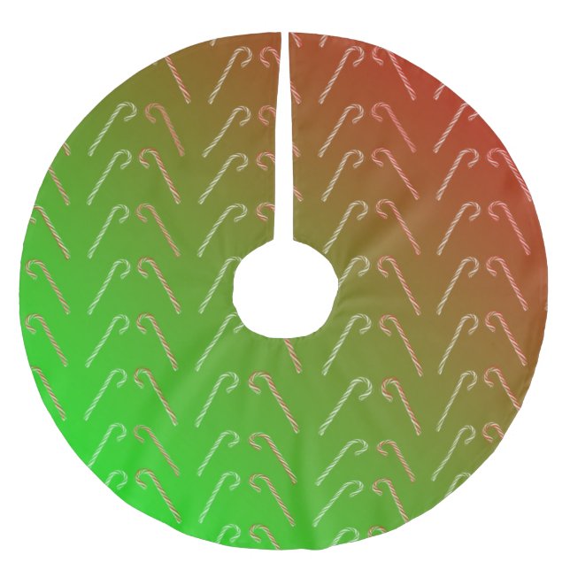 Candy Canes Brushed Polyester Tree Skirt (Front)