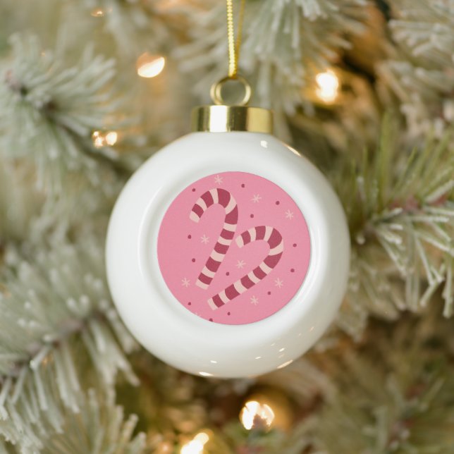 Candy canes ceramic ball christmas ornament (Tree)