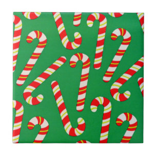 Candy Canes Ceramic Tile