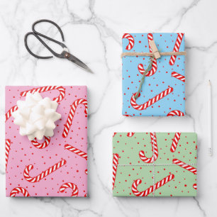 Candy Canes Christmas Design  Wrapping Paper Sheet